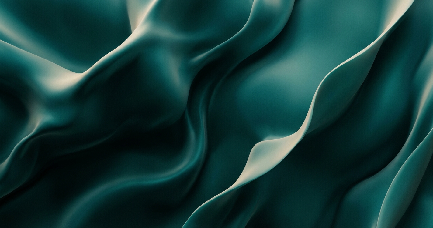 Flowing teal and gold organic forms