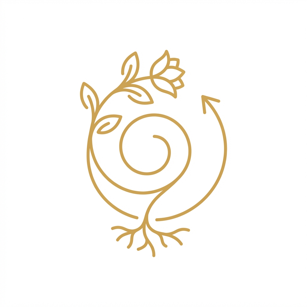 Spiral from root to flower